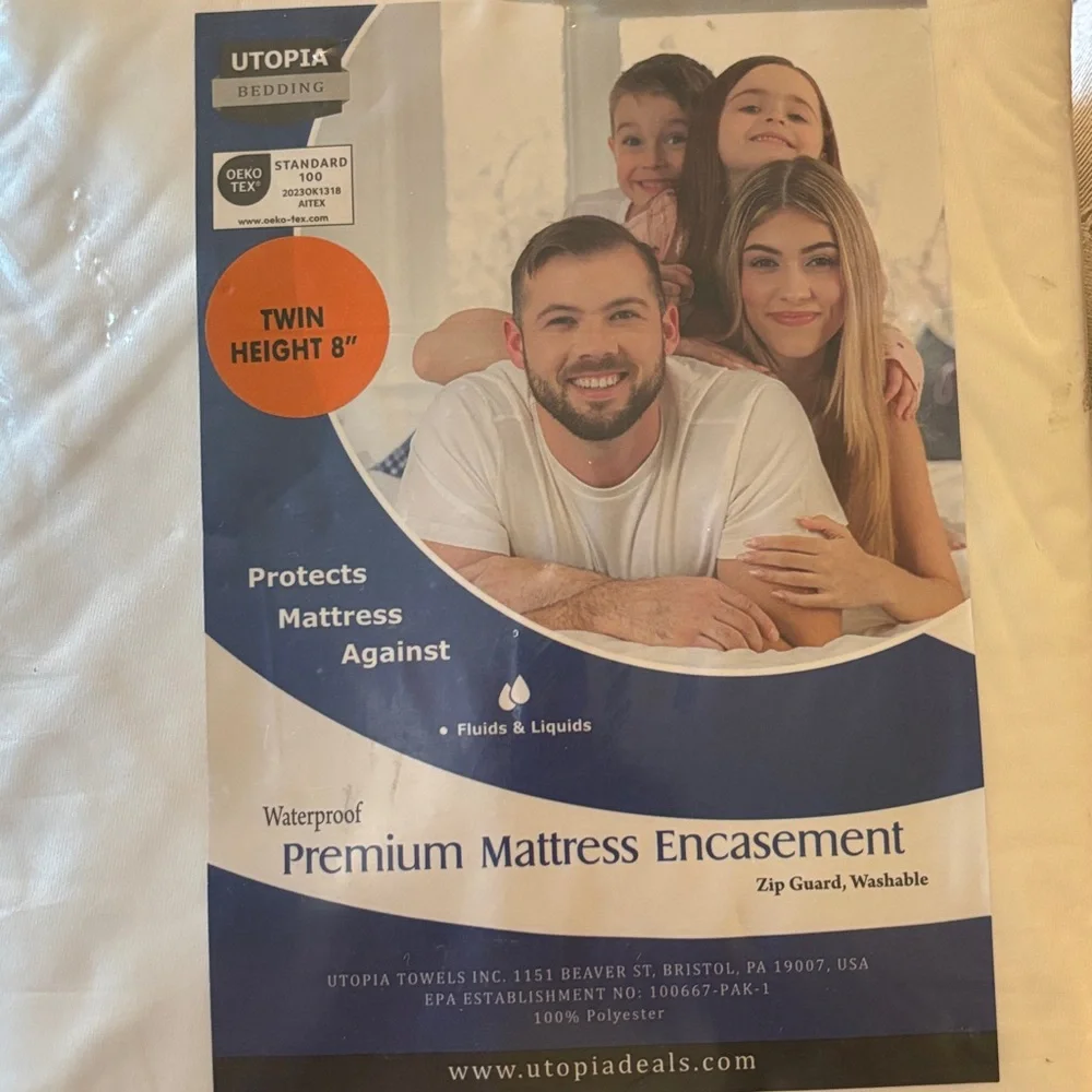 Mattress Encasement TWIN 8” Waterproof Bed‎ Bug Proof Zip Guard